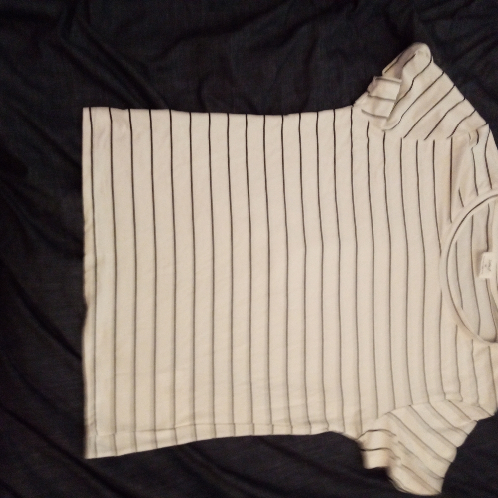 Zara Ivory and Black Striped Tee